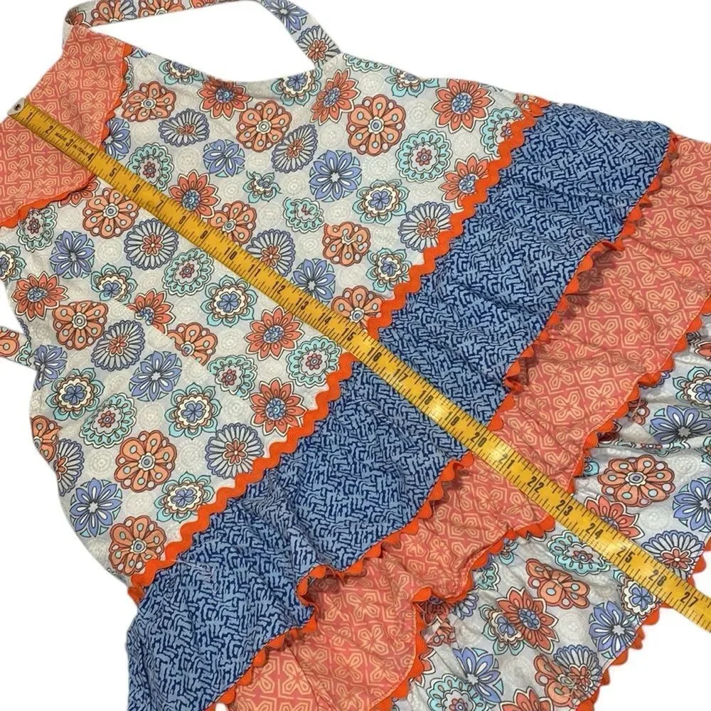 Ruffled Tiered Kitchen Tie Back Apron